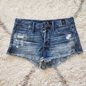 NWT A&F Abercrombie Destroyed Boyfriend Shorts Sz 28